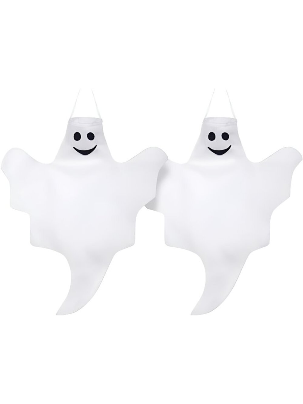 32 Inch Outdoor Halloween Ghost Tree Hanging Windsock White Flying Ghost (2 Pcs)